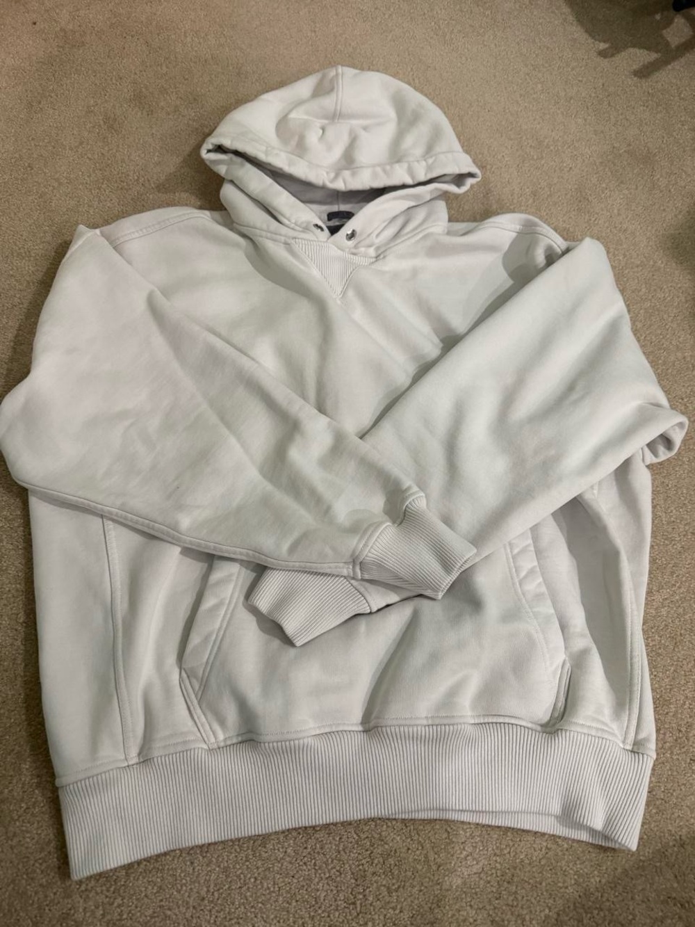🤍 Abercrombie Oversized White Hoodie — Size Large